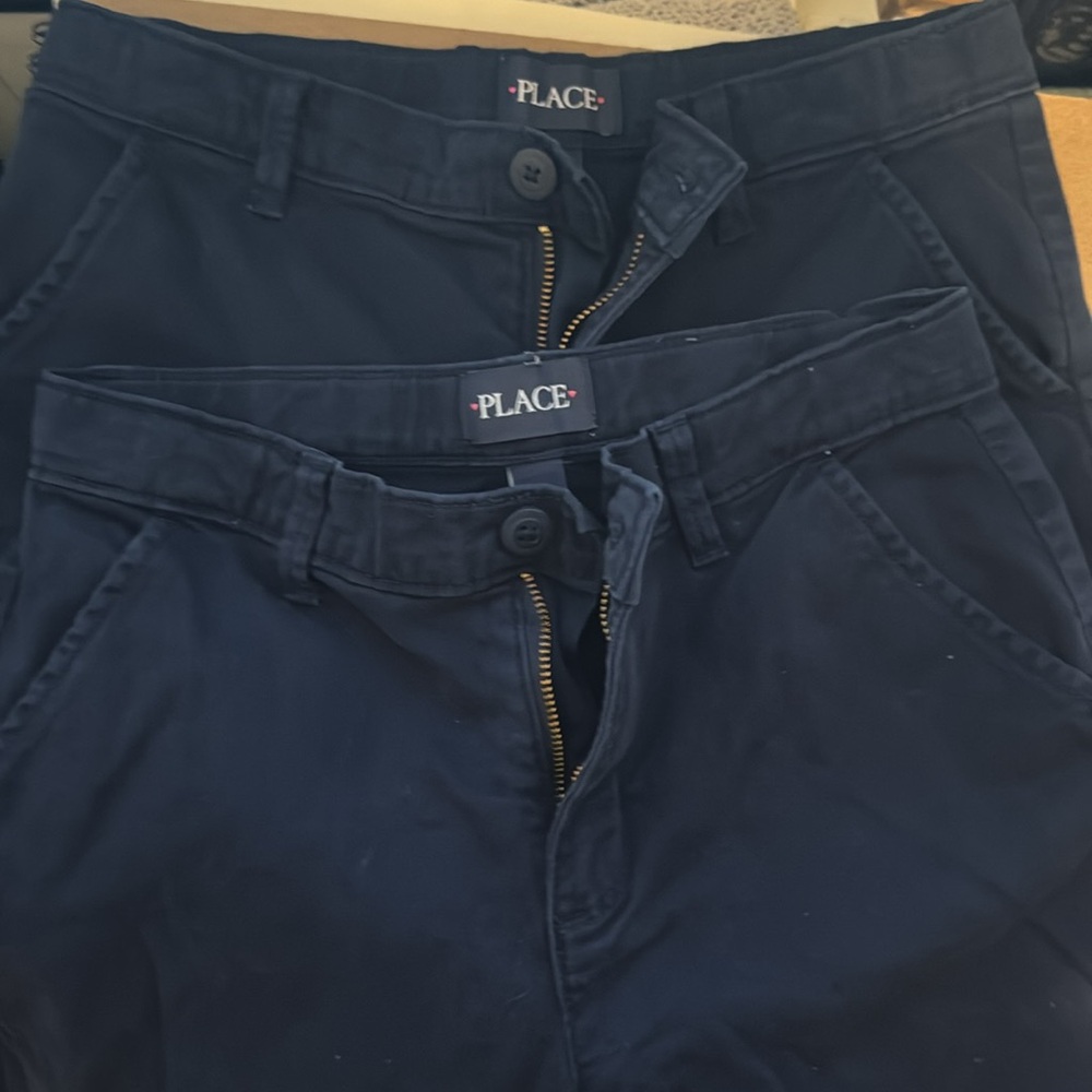 Girls school Uniform Wide Leg Chino Pants Childrens Place sz 12 lot of 2 pair - Picture 4 of 5